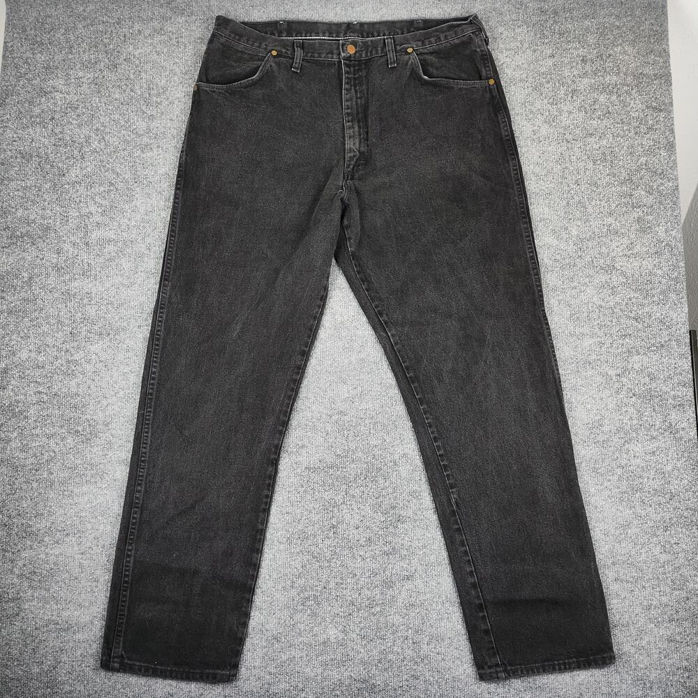 Vintage Wrangler Jeans Mens 40x34 Gray Charcoal Regular Straight Denim 31MWZBK
